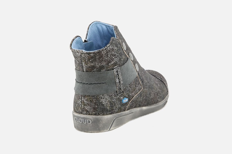 Women Cloud Footwear | Cloud Footwear - Aline Dark Silver Ankle Boots On Labotte