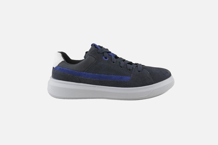Boys Superfit | Superfit - Hooray Lace Grey Blue Lace-Up Shoes On Labotte
