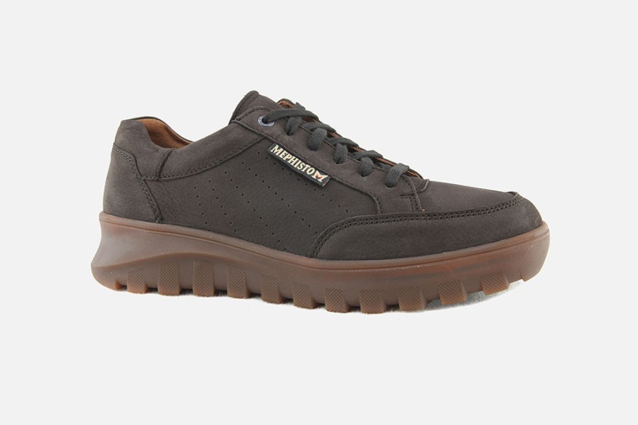 Men Mephisto | Mephisto - Flynn Dark Brown Sneakers On Labotte