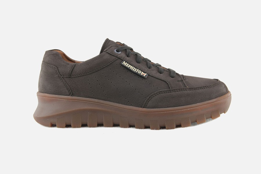 Men Mephisto | Mephisto - Flynn Dark Brown Sneakers On Labotte