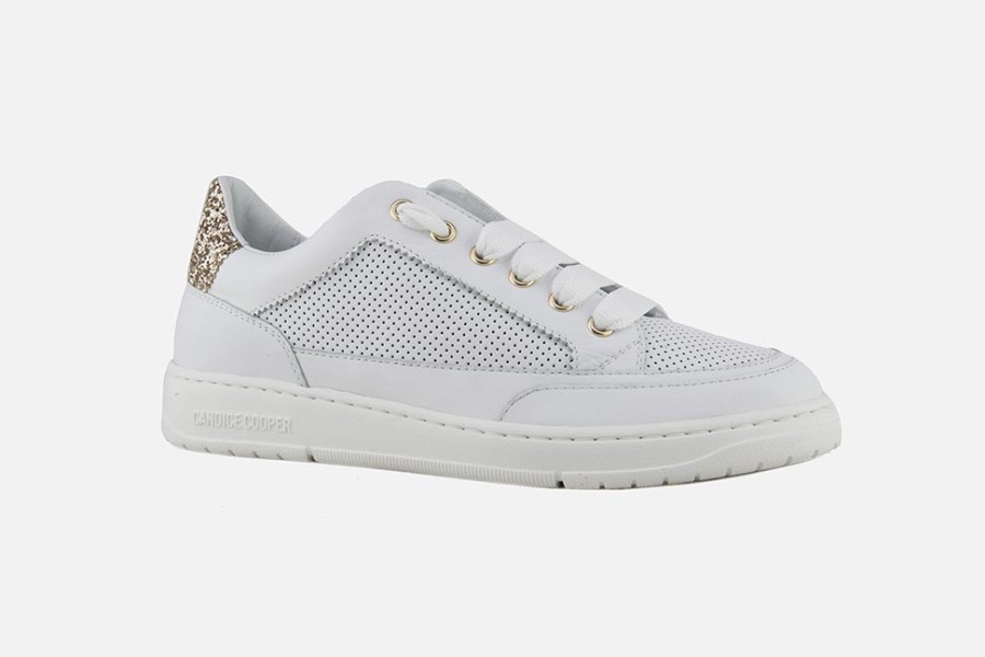 Women Candice Cooper | Candice Cooper - Velanie Zip Blanc Or Sneakers On Labotte