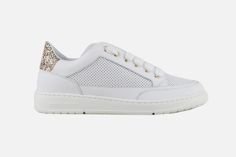 Women Candice Cooper | Candice Cooper - Velanie Zip Blanc Or Sneakers On Labotte