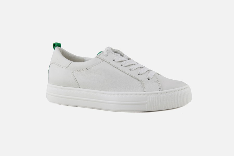 Women Paul Green | Paul Green - Palazzo Ivoire Emeraude Sneakers On Labotte