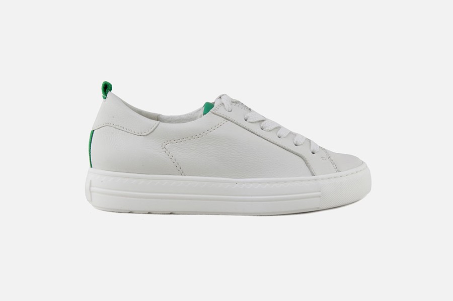 Women Paul Green | Paul Green - Palazzo Ivoire Emeraude Sneakers On Labotte