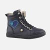 Girls Lunella | Lunella - Louison Bleu Coeur Lace-Up Boots On Labotte