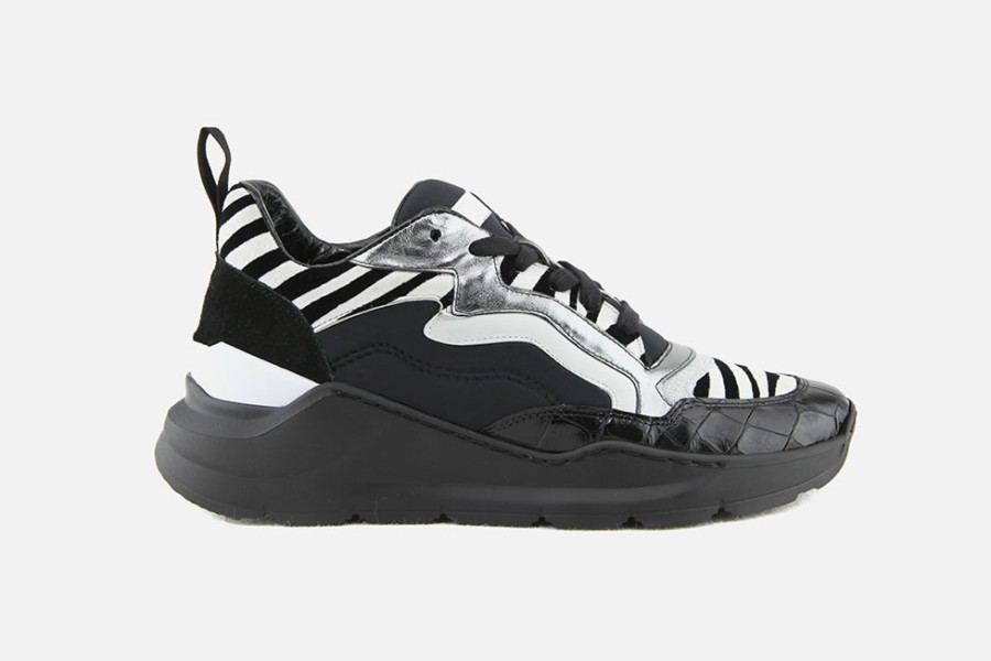 Women Guglielmo Rotta | Guglielmo Rotta - Go Noir Blanc Sneakers On Labotte