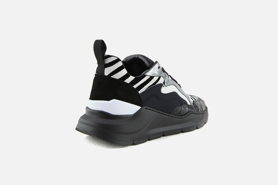 Women Guglielmo Rotta | Guglielmo Rotta - Go Noir Blanc Sneakers On Labotte