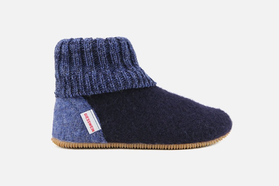 Girls Giesswein | Giesswein - Laponia Bleu High Slippers On Labotte