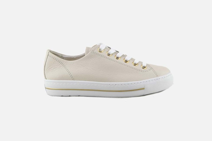 Women Paul Green | Paul Green - Parfait Beige Et Or Sneakers On Labotte