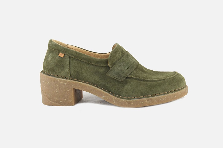 Women El Naturalista | El Naturalista - Ticino Moc Forest Loafers On Labotte
