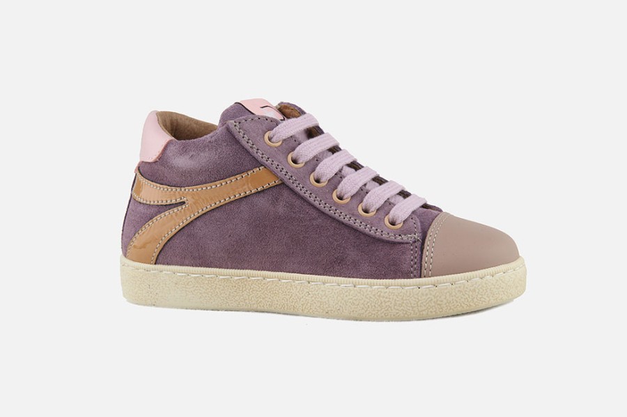 Girls Romagnoli | Romagnoli - Allegria Blush Purple Lace-Up Boots On Labotte