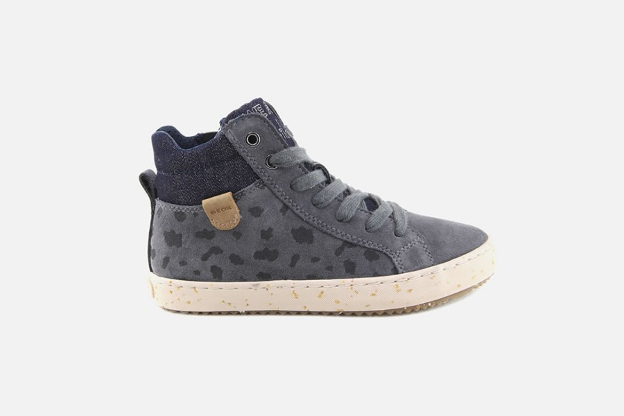 Girls Geox | Geox - Kalispera Mid Wwf Grey Lace-Up Boots On Labotte