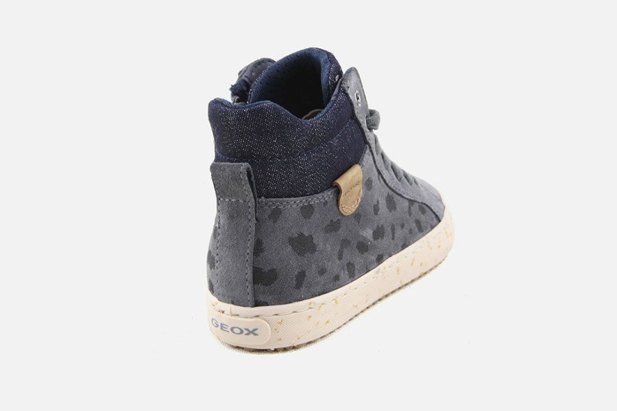 Girls Geox | Geox - Kalispera Mid Wwf Grey Lace-Up Boots On Labotte