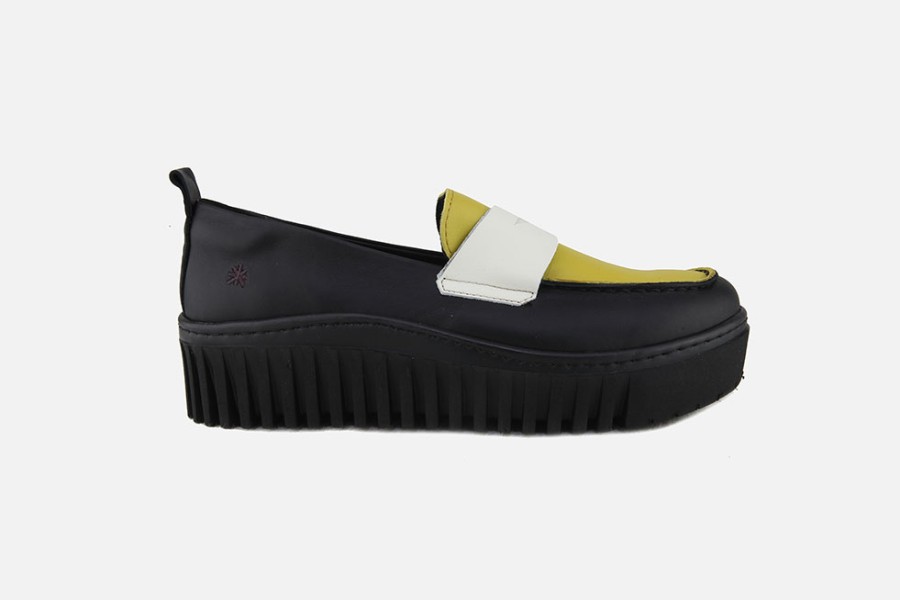 Women Art | Art - Art Brighton Moc Black Cream Loafers On Labotte
