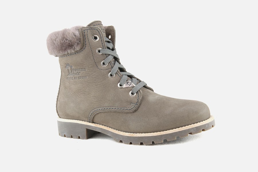Women Panama Jack | Panama Jack - Panama03 Igloo Grey Lace-Up Boots On Labotte