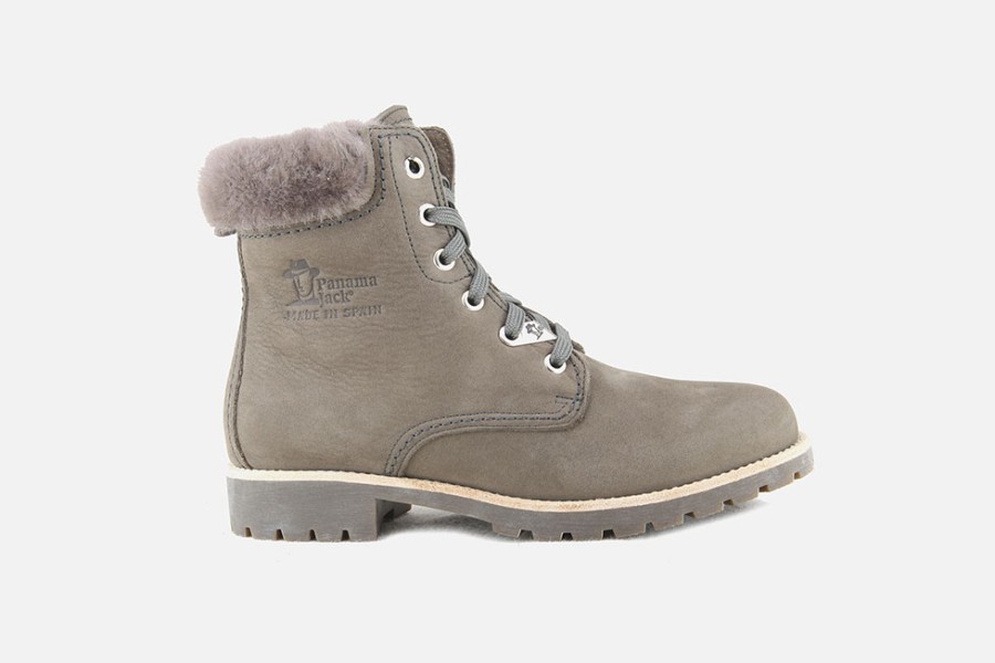 Women Panama Jack | Panama Jack - Panama03 Igloo Grey Lace-Up Boots On Labotte