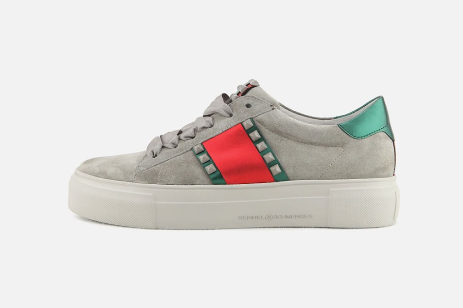 Women Kennel & Schmenger | Kennel & Schmenger - Sedona Grey Red Green Sneakers On Labotte