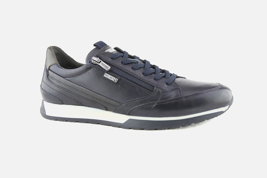 Men Pikolinos | Pikolinos - Cambil Zip Lace Navy Sneakers On Labotte