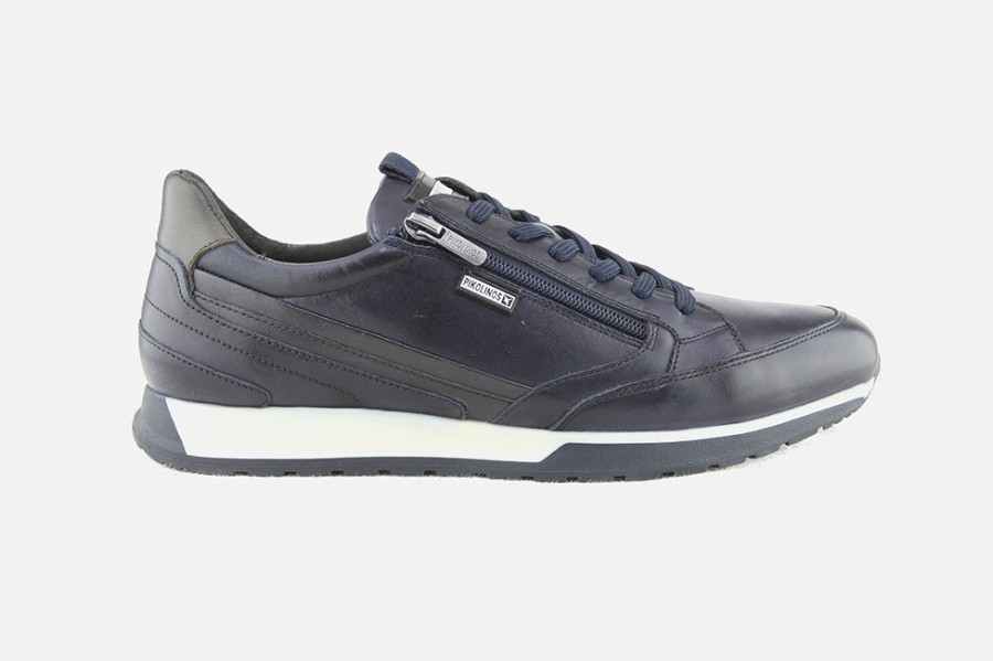 Men Pikolinos | Pikolinos - Cambil Zip Lace Navy Sneakers On Labotte