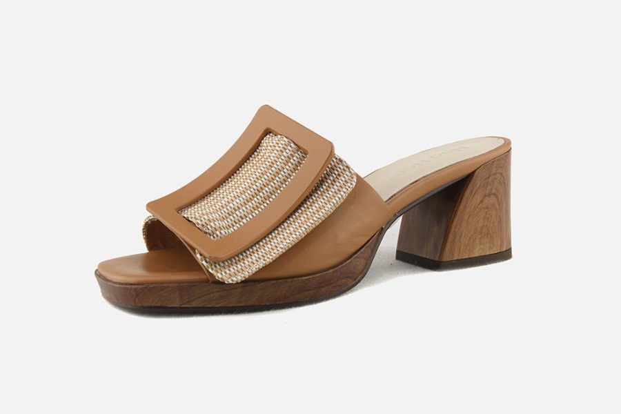 Women Noa Harmon | Noa Harmon - Noumea Camel Sandals On Labotte