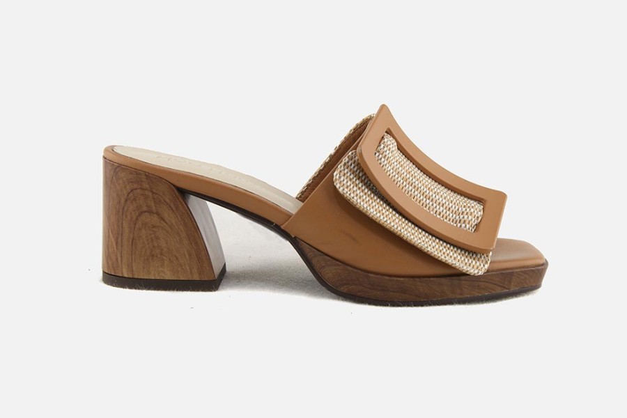 Women Noa Harmon | Noa Harmon - Noumea Camel Sandals On Labotte