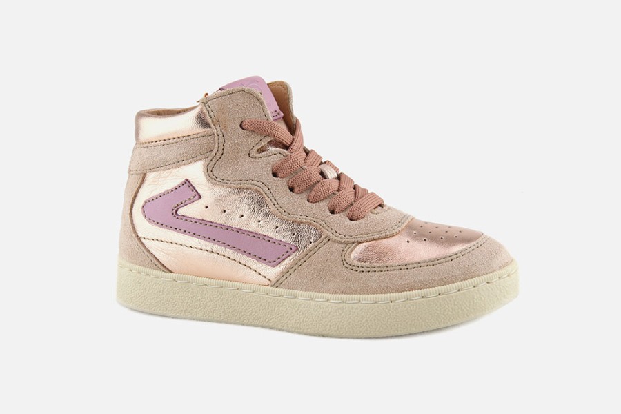 Girls Romagnoli | Romagnoli - Ornella Rosa Copper Lace-Up Boots On Labotte