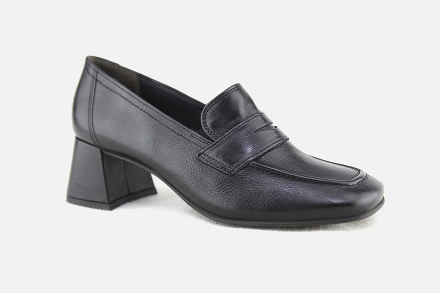 Women Paul Green | Paul Green - Papote Moc Noir Loafers On Labotte
