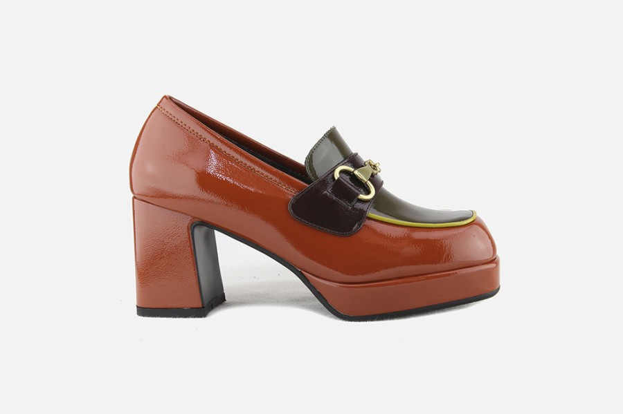 Women Noa Harmon | Noa Harmon - Noopy Moc Rust Kaki Loafers On Labotte