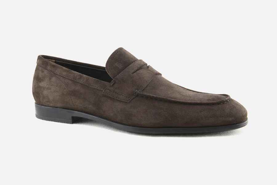 Men Tod's | Tod'S - Mantova Daim Marron Loafers On Labotte