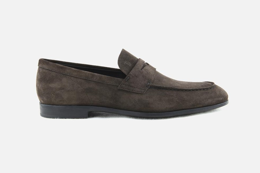 Men Tod's | Tod'S - Mantova Daim Marron Loafers On Labotte