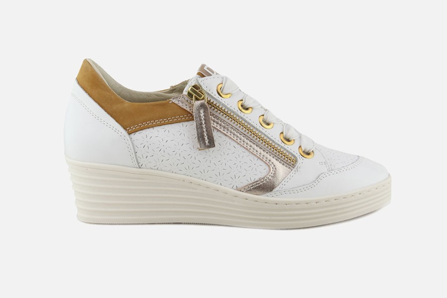 Women DLSport | Dlsport - Dijon Blanc Caramel Sneakers On Labotte