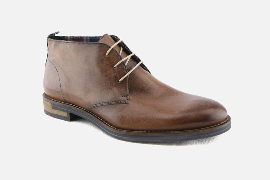 Men LLOYD | Lloyd - Daniel Cognac Vintage Lace-Up Boots On Labotte