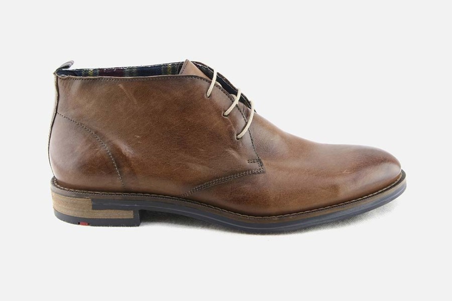 Men LLOYD | Lloyd - Daniel Cognac Vintage Lace-Up Boots On Labotte