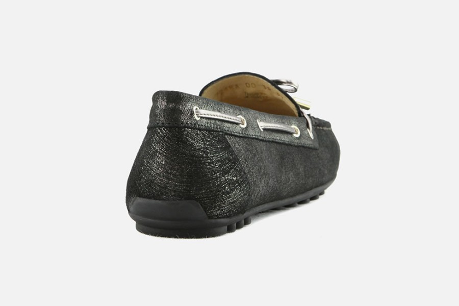 Women Geox | Geox - Leelyan Glitter Black Loafers On Labotte