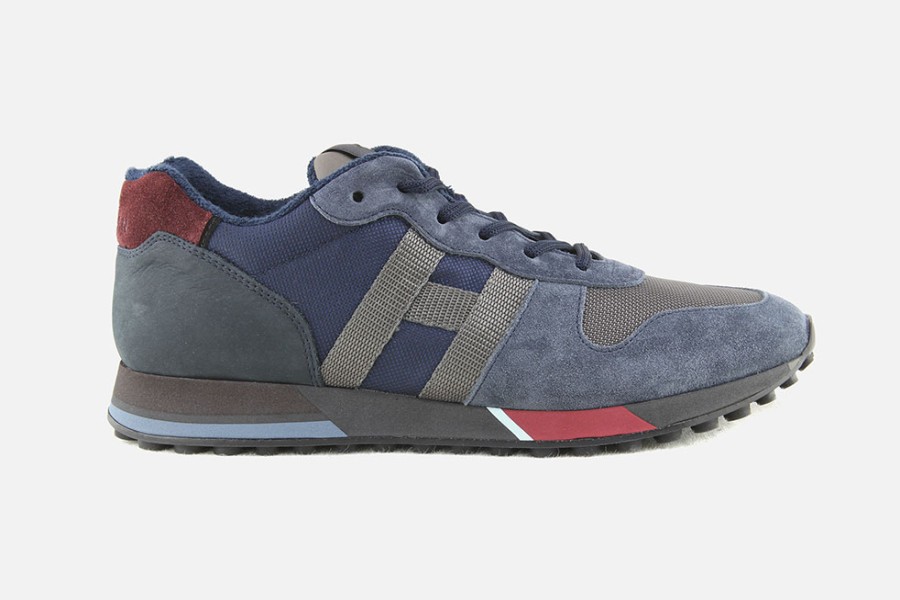 Men Hogan | Hogan - Hogan H383 Navy Smoke Sneakers On Labotte