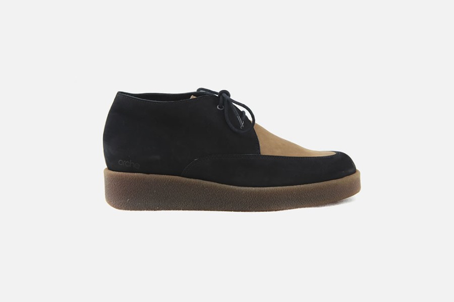 Women Arche | Arche - Comano Noir Malt Lace-Up Boots On Labotte
