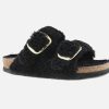 Women Birkenstock | Birkenstock - Arizona Big Buckle Teddy Black Sandals On Labotte