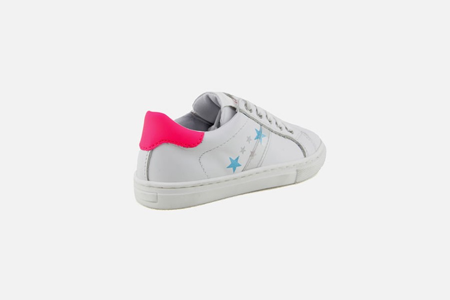 Girls Romagnoli | Romagnoli - Ophelia Blanc Star Lace-Up Shoes On Labotte