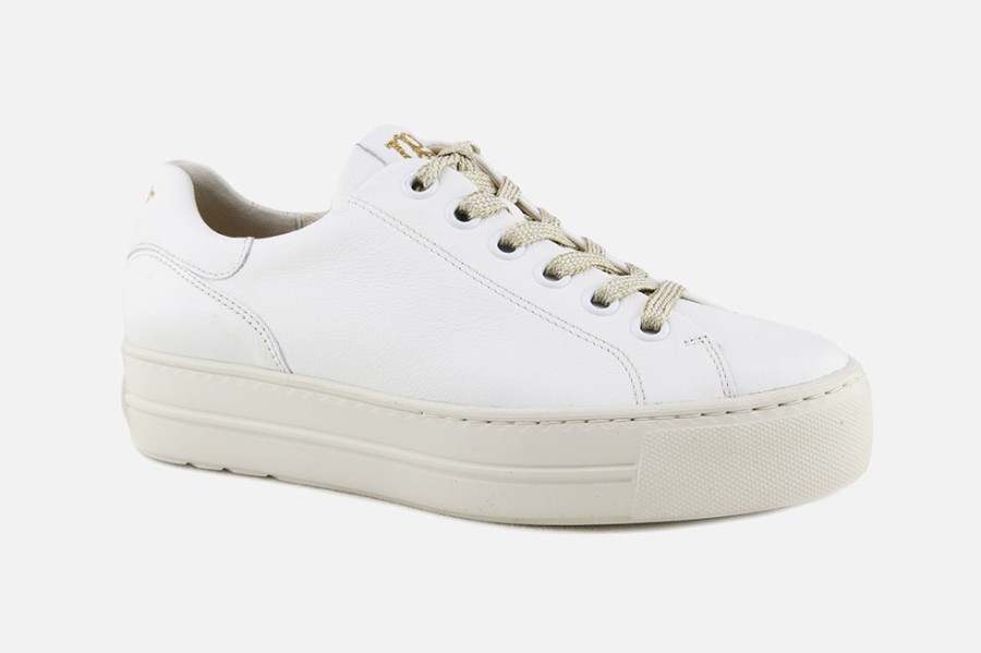 Women Paul Green | Paul Green - Peachy Blanc Or Sneakers On Labotte
