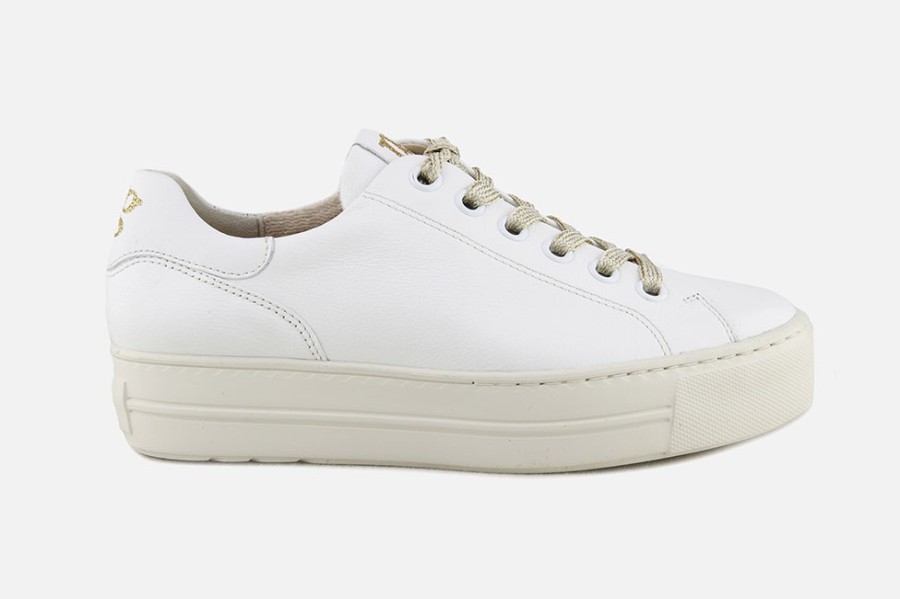 Women Paul Green | Paul Green - Peachy Blanc Or Sneakers On Labotte