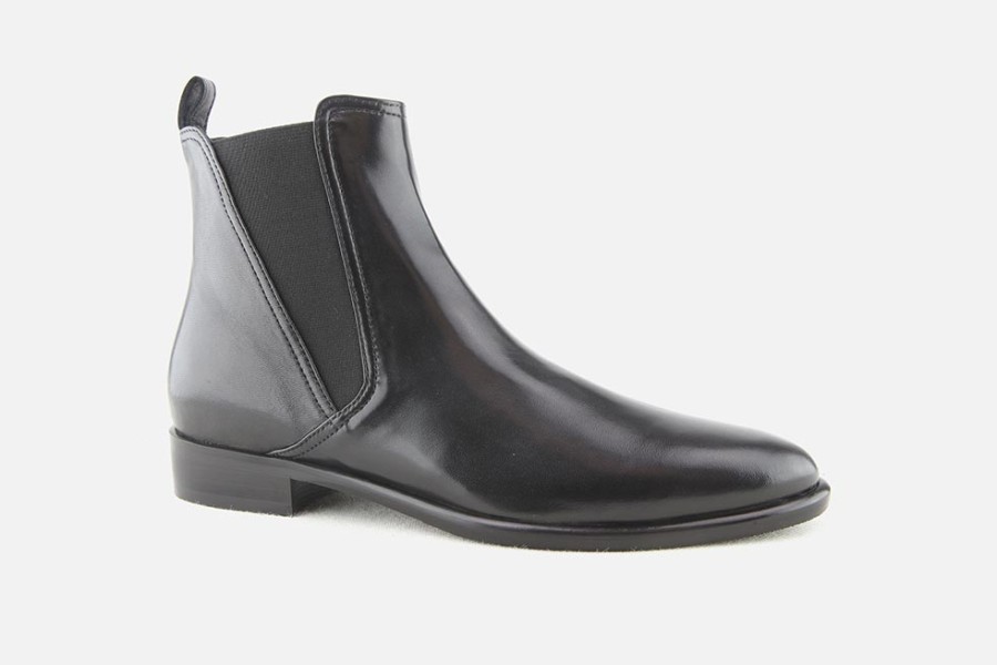 Women Lorenzo Masiero | Lorenzo Masiero - Lyon Lisse Noir Ankle Boots On Labotte