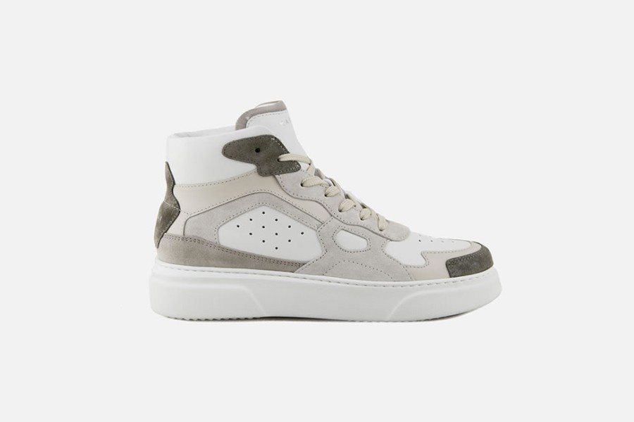 Women MaiMai | Maimai - Embellie Hi Mud Sandy White Lace-Up Boots On Labotte