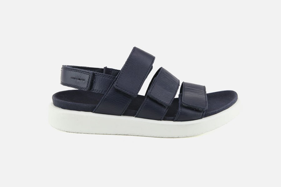 Women Ecco | Ecco - Flow Straps Blue Sandals On Labotte