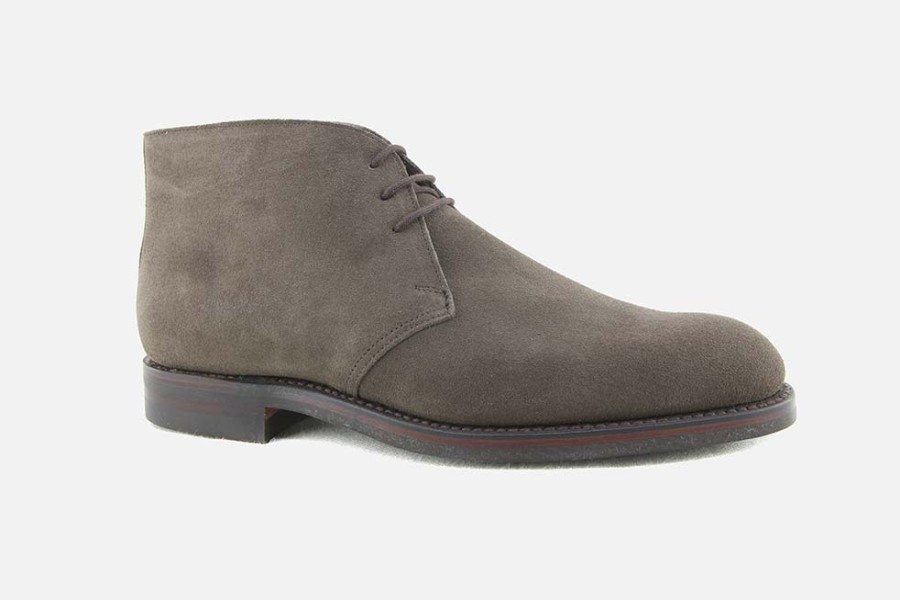 Men Crockett & Jones | Crockett & Jones - Chiltern Slate Suede Lace-Up Boots On Labotte