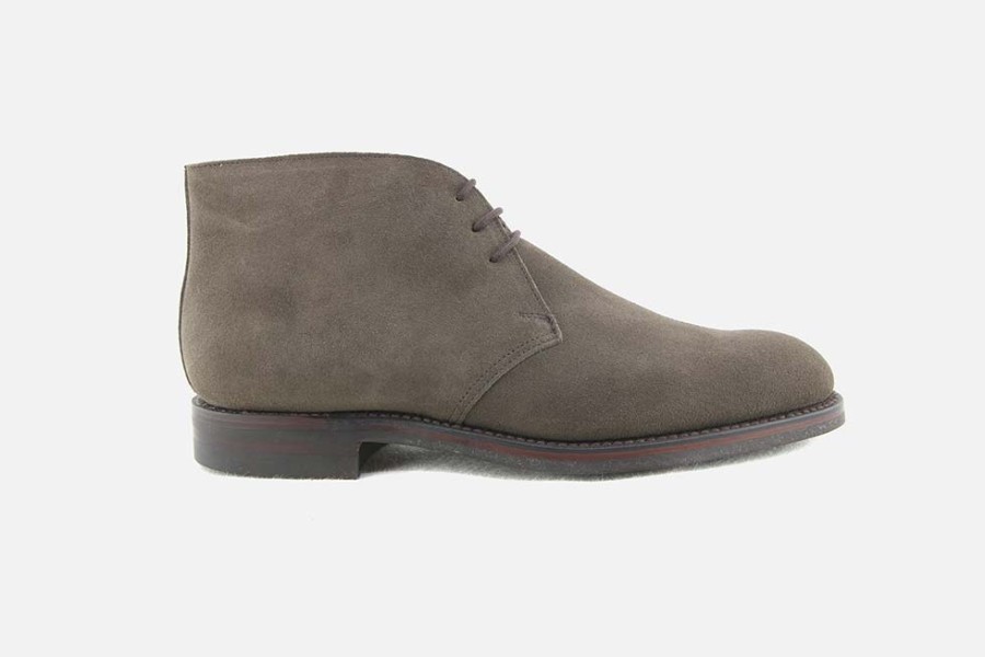 Men Crockett & Jones | Crockett & Jones - Chiltern Slate Suede Lace-Up Boots On Labotte