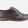 Men Base London | Base London - Cast Washed Brown Oxfords On Labotte