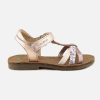 Girls Shoo Pom | Shoo Pom - Happy Salome Bloom Copper Pink Sandals On Labotte
