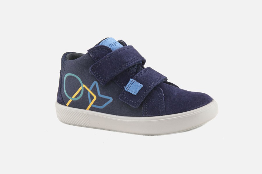 Boys Superfit | Superfit - Herbie Scratch Bleu Velcro Shoes On Labotte
