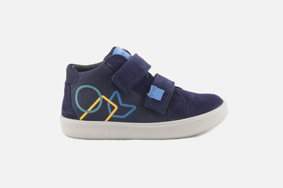 Boys Superfit | Superfit - Herbie Scratch Bleu Velcro Shoes On Labotte