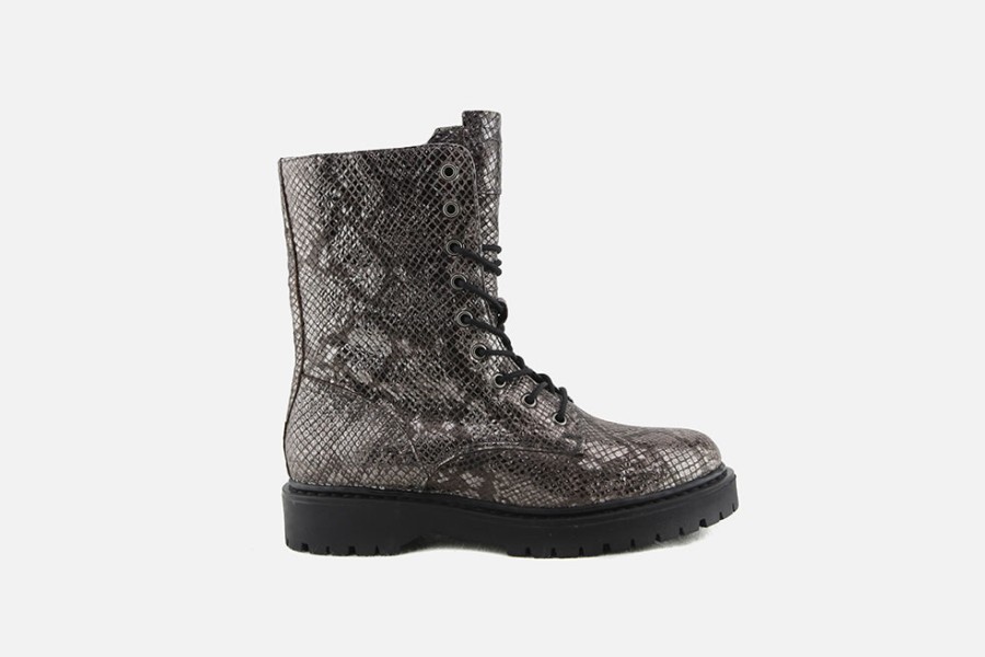 Women Geox | Geox - Bleyze Hi Metallic Print Lace-Up Boots On Labotte